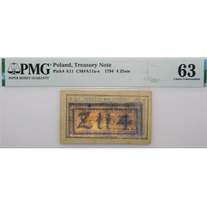 4 złote 1794 - ser. (1)(T) - krótka czwórka