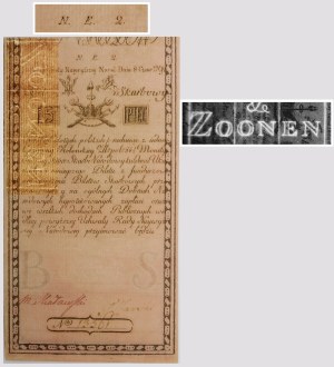 5 złotych 1794 - seria N. E. 2. - filigran [ZOONEN] - PIĘKNY i RZADKI