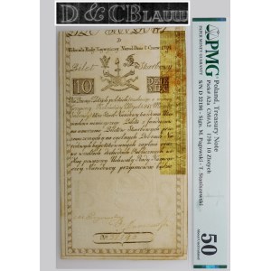 10 złotych 1794 - seria D - filigran [D & C Blauw] - ŁADNY