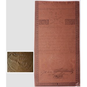 50 złotych 1794 - serii B - papier gruby - PIĘKNY