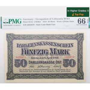 Kaunas, 50 marchi 1918 - serie G - BELLISSIMO