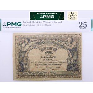 50 Mark 1919 BANK FÜR WESTPOLEN – ehemals Lucow – SELTEN