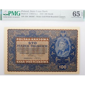 100 marek polskich 1919 - ID SERJA C - PIĘKNY
