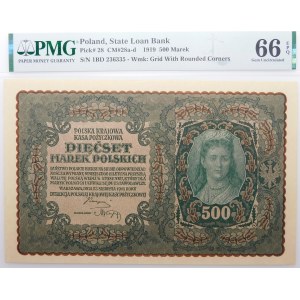 500 Polish marks, 1919 – Series I BD – BEAUTIFUL