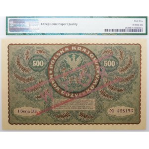 500 poľských mariek z roku 1919 – neskorší dopis „WZÓR“ – tzv. „Kamińskiho vzor“
