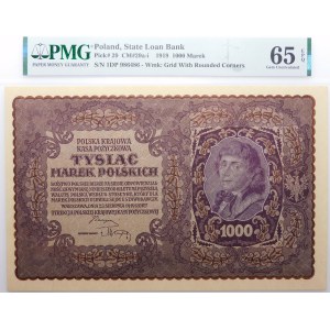 1000 marek polskich 1919 - I Serja DP - PIĘKNY