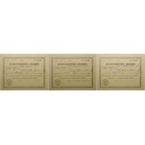 3 x Certificates from the Ministry of the Treasury dated 1918