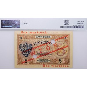 5 złotych 1919 - seria S. 83. A. - nr 1235 - WZÓR. - jeden z 6 znanych - PIĘKNY