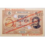 5 złotych 1919 - seria S. 83. A. - nr 1235 - WZÓR. - jeden z 6 znanych - PIĘKNY