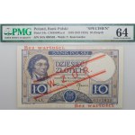 10 złotych 1919 - seria S. 4. A. - WZÓR. - PIĘKNY