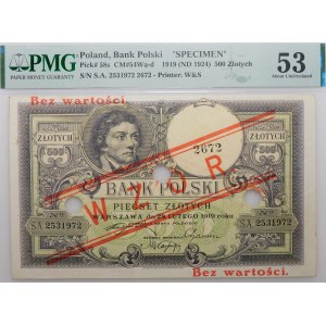 500 zlotych, 1919 – Series C – No. 2672 – PROOF. – NICE