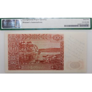 100 zlotych, 1939 – proof – annotations by K. Chybiński