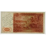 100 zlotych, 1939 – proof – annotations by K. Chybiński