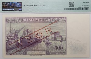 500 złotych 1939 - seria A 012345 - WZÓR - PIĘKNY