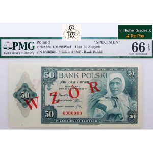 50 zlotys 1939 - impression ABNCo - MODÈLE - ex Lucow - MAGNIFIQUE