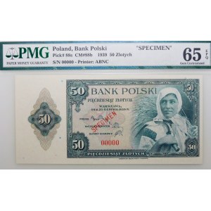 50 zlotých 1939 – tlač ABNCo – VZOR – KRÁSNY