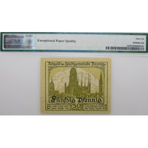 Gdańsk - 50 pfennigs, 1919 - green - BEAUTIFUL
