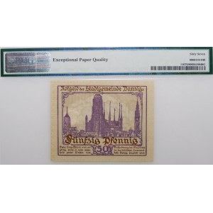 Gdańsk - 50 fenigów 1919 - fioletowy - PIĘKNY