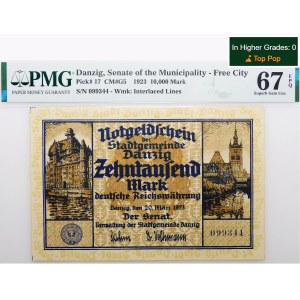 Gdańsk - 10.000 marek 1923 - RZADKI i PIĘKNY