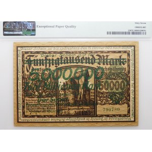 Gdańsk - 50,000 marks - green overprint for 5 million marks, 1923 - BEAUTIFUL