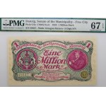 Gdańsk - 1 million marks, 1923 - 5-digit serial number ❉ - rotated asterisk