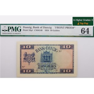 WMG - 10 guilders, 1924 - SPECIMEN - FRONT PROOF - BEAUTIFUL