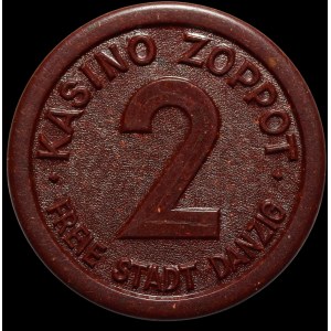 CASINO DE ZOPPOT (SOPOT) - jeton de 2 gulden - (après 1932) - lettres plus épaisses