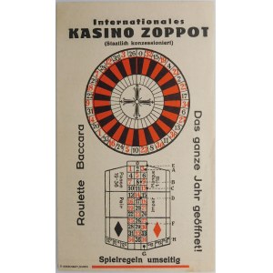 CASINO DE ZOPPOT (SOPOT) - Dépliant d'information sur la roulette et le baccara (en allemand)