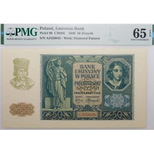 50 zlotys 1940 - série A - MAGNIFIQUE