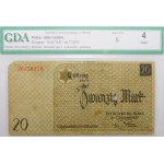 Ghetto von Łódź – 20 Mark 1940 – Nummerierzeichen Typ 2 – Wasserzeichen – SEHR SELTEN
