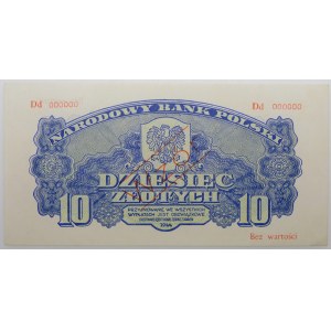 10 zlotych from 1944 - Series Dd 000000 - PROTOTYPE - BEAUTIFUL