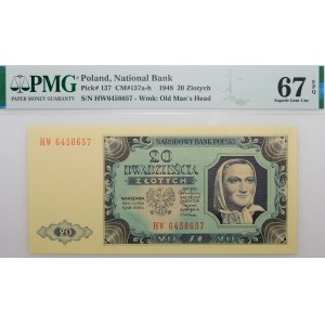 20 złotych 1948 - seria HW - PIĘKNY