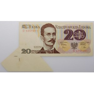 20 Złoty 1982 – Serie D – DESTRUKT – der sogenannte „Schmetterling“