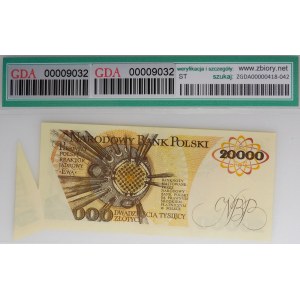 20,000 zlotys, 1989 – R series – DESTRUKT – the so-called “butterfly”