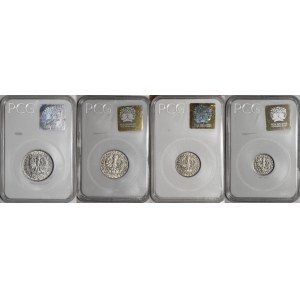 Set of 10 groszy, 20 groszy, 50 groszy, and 1 zloty