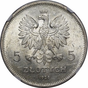 5 zloty Nike 1928 ZZM Varsavia - marchio rimosso