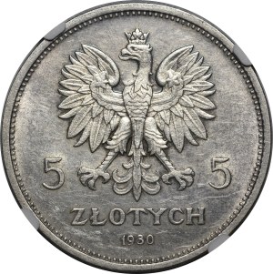 5 złotych Sztandar 1930 - Stempel Głęboki