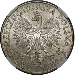 5 zlotych Woman's Head 1934
