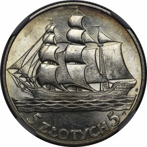 5 zlotych, Sailing Ship 1936