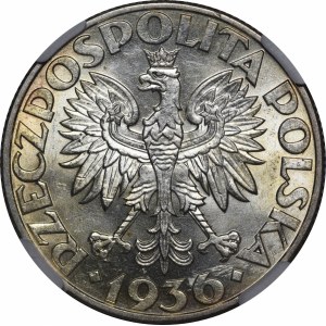 5 zlotych, Sailing Ship 1936