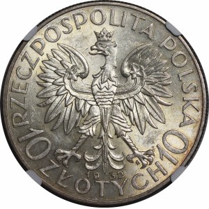 10 zlotys « Tête de femme », 1932, ZZM