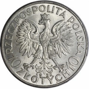 10 zlotých – Ženská hlava, 1932, BZM