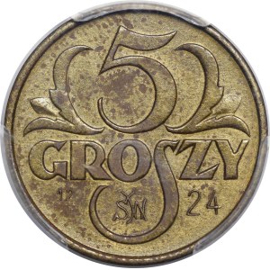 1923 5 groszy Trial Coin (12/IV StW 24) - BRASS