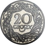 1923 20 groszy Trial Coin - MIRROR FINISH, Type II