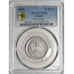 Probeprägung 1 Złoty 1928 – ohne Aufschrift „Probe“ – NICKEL