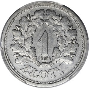 Probestück 1 Złoty 1928 – Aufschrift „Probe“ – NICKEL