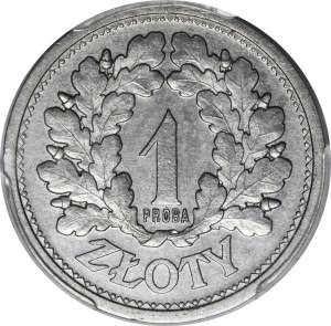 PRÓBA 1 złoty 1928 - napis próba - NIKIEL
