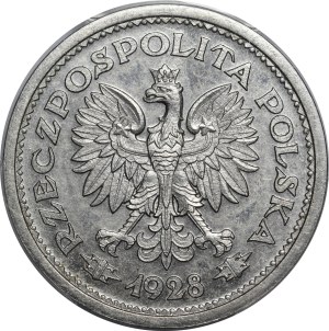 PRÓBA 1 złoty 1928 - napis próba - NIKIEL