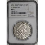 Probeprägung 10 Złoty „Sobieski“ 1933 – SILBER