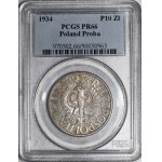 1934 10 zlotych Klamry Trial Coin - SILVER - PROOF